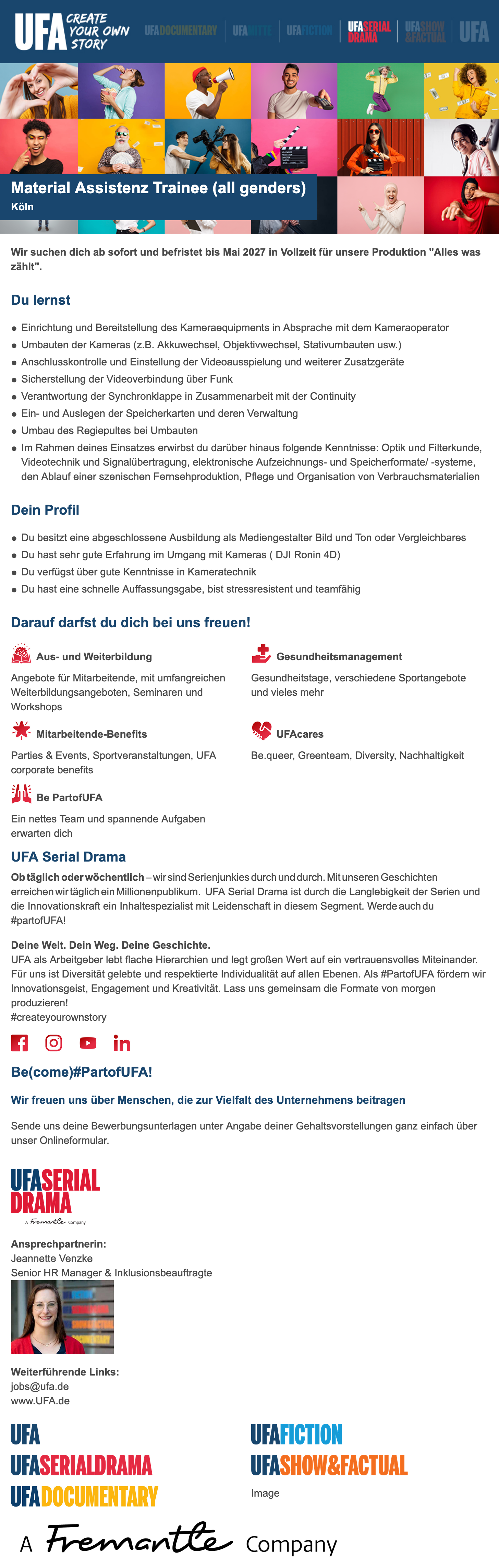 Material Assistenz Trainee (all genders)