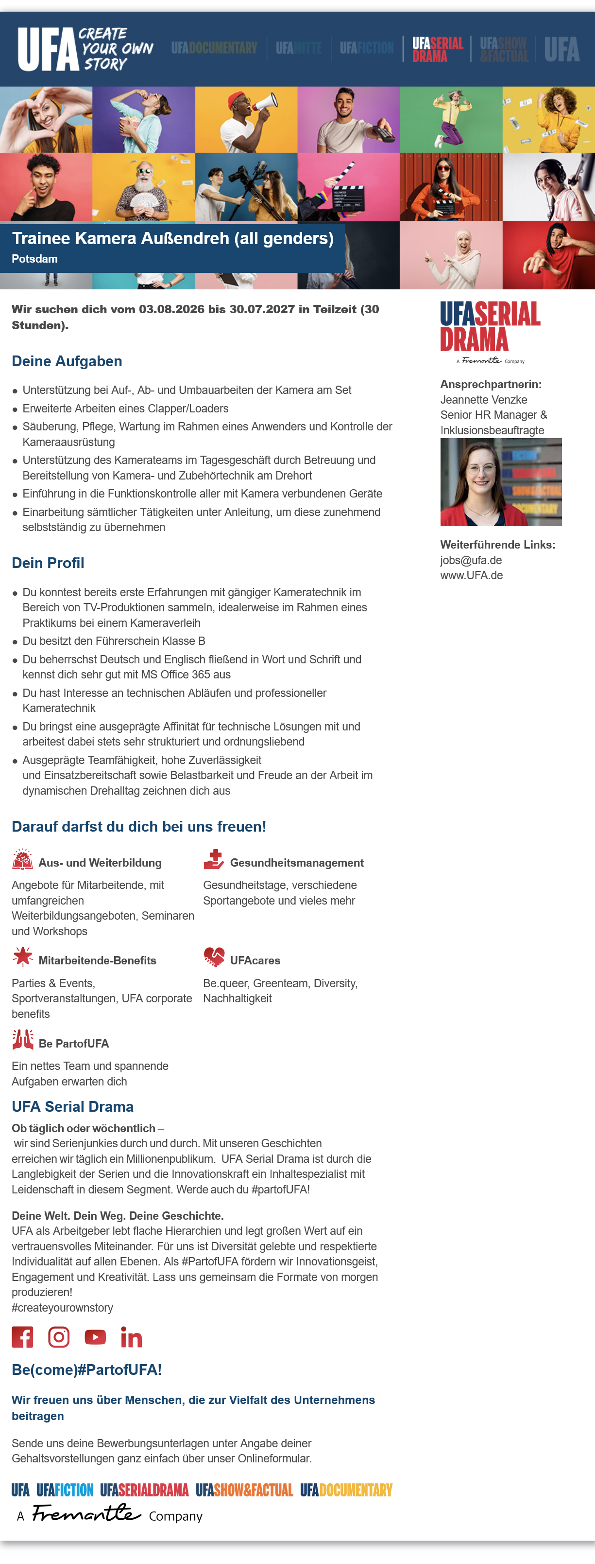 Trainee Kamera Außendreh (all genders)
