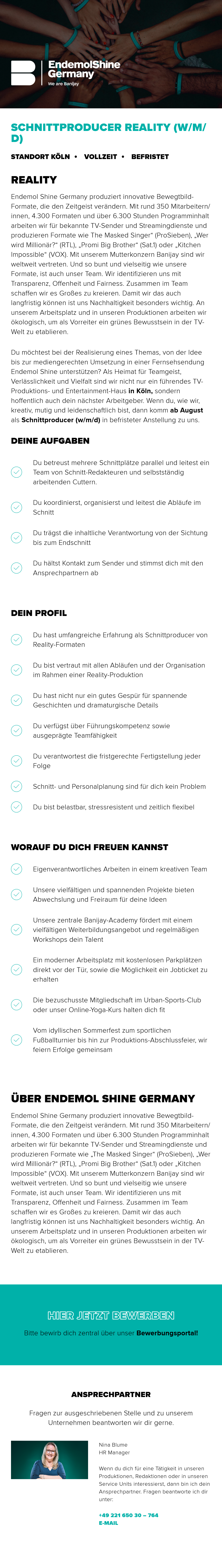 Schnittproducer Reality (w/m/d)