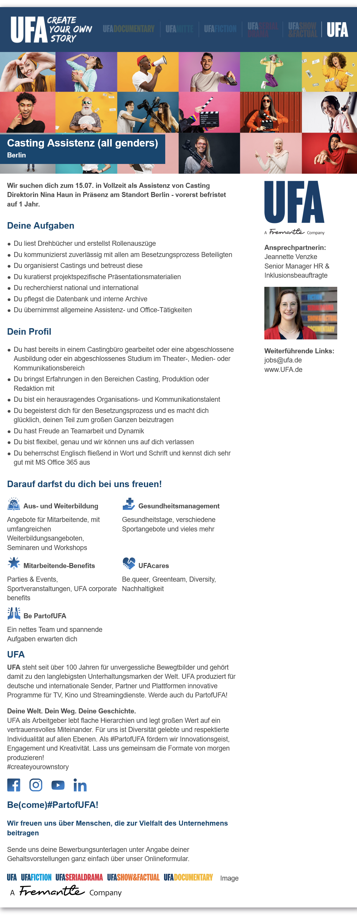 Casting Assistenz (all genders)