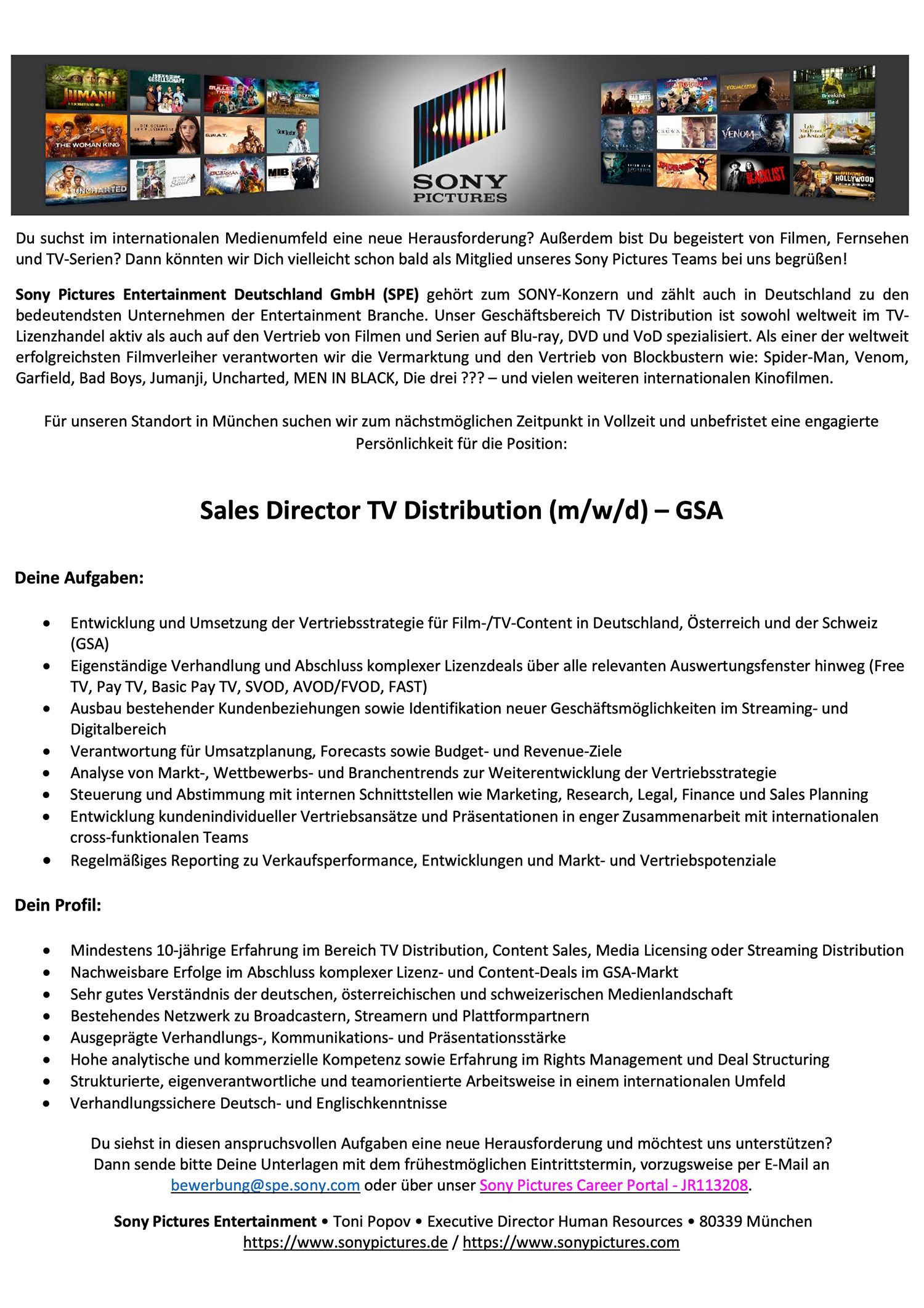 Sales Director TV Distribution (m/w/d) - GSA