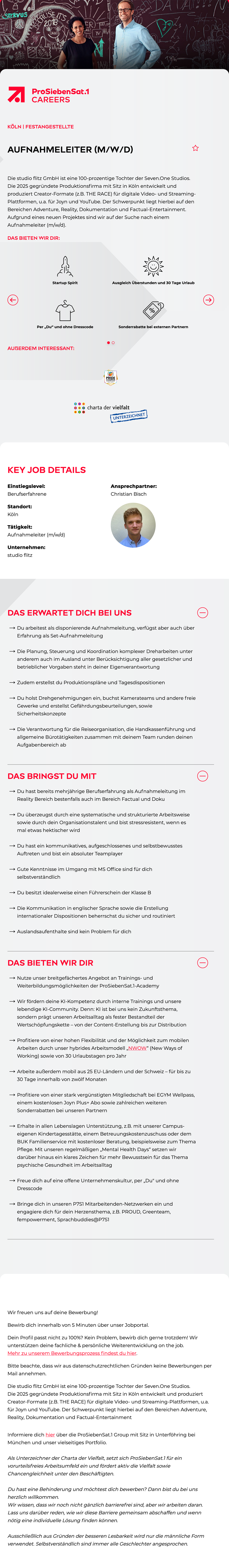 Aufnahmeleiter (m/w/d)