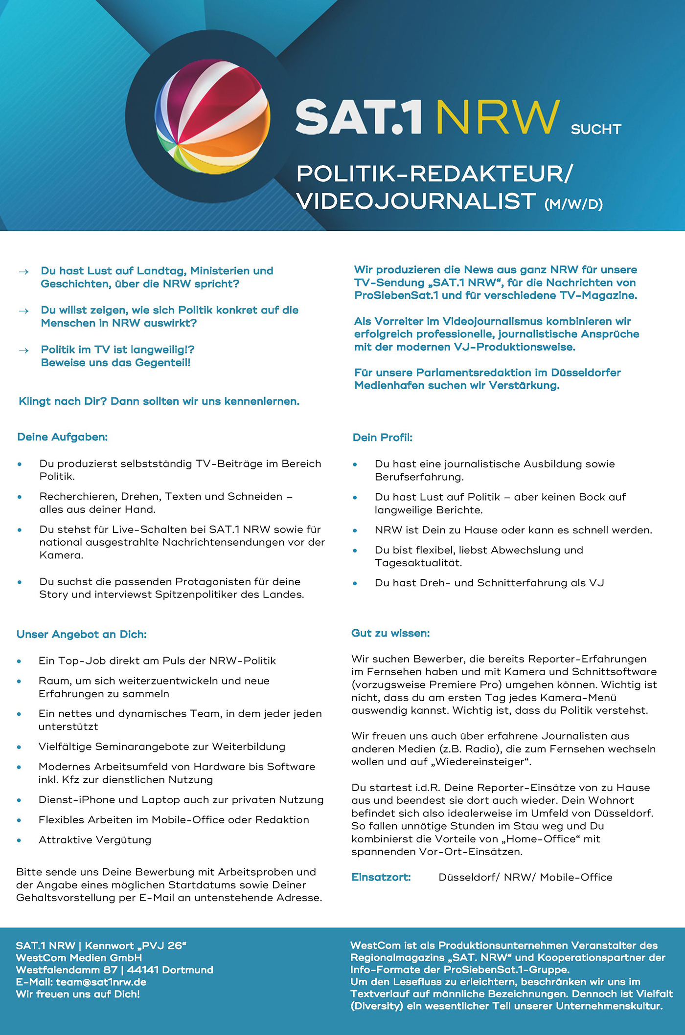 Politik-Redakteur / Videojournalist (m/w/d)