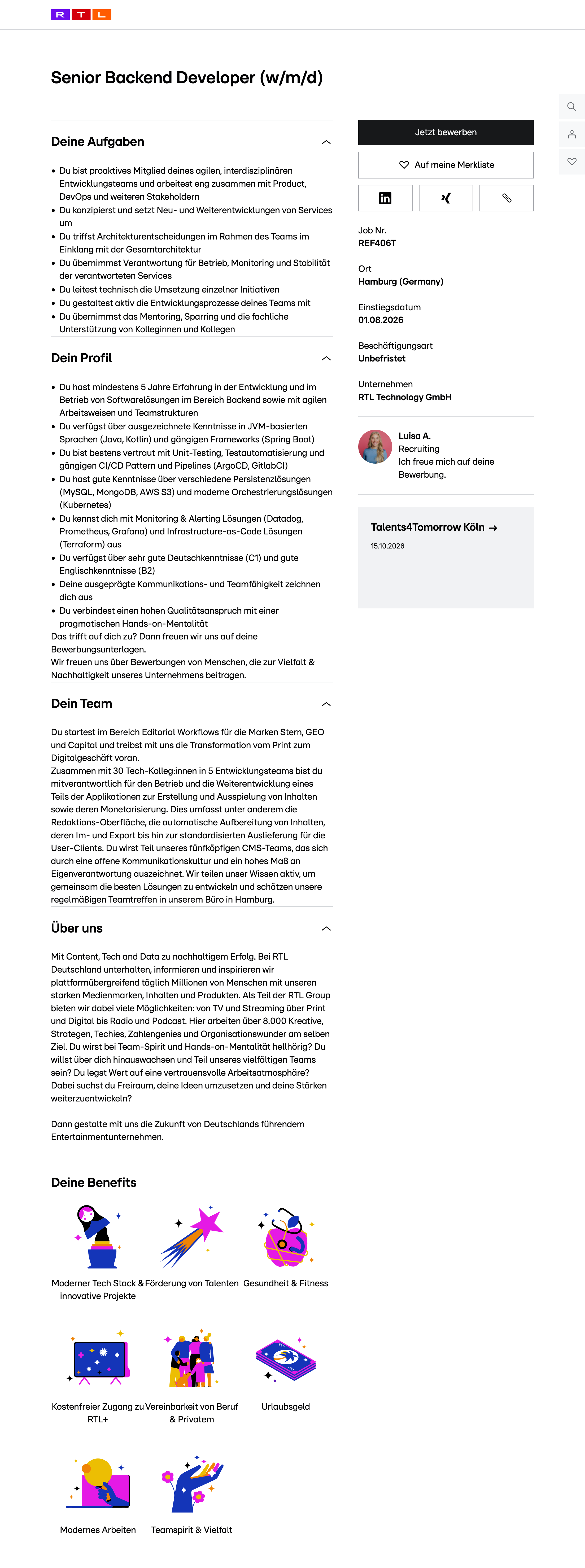 Senior Backend Developer (w/m/d)