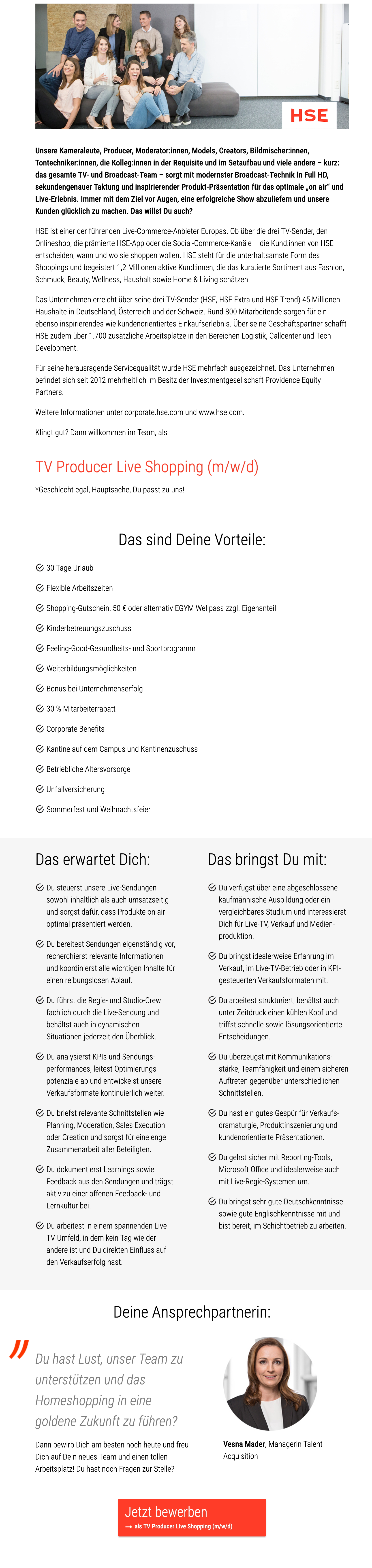 TV Producer Live Shopping (m/w/d)