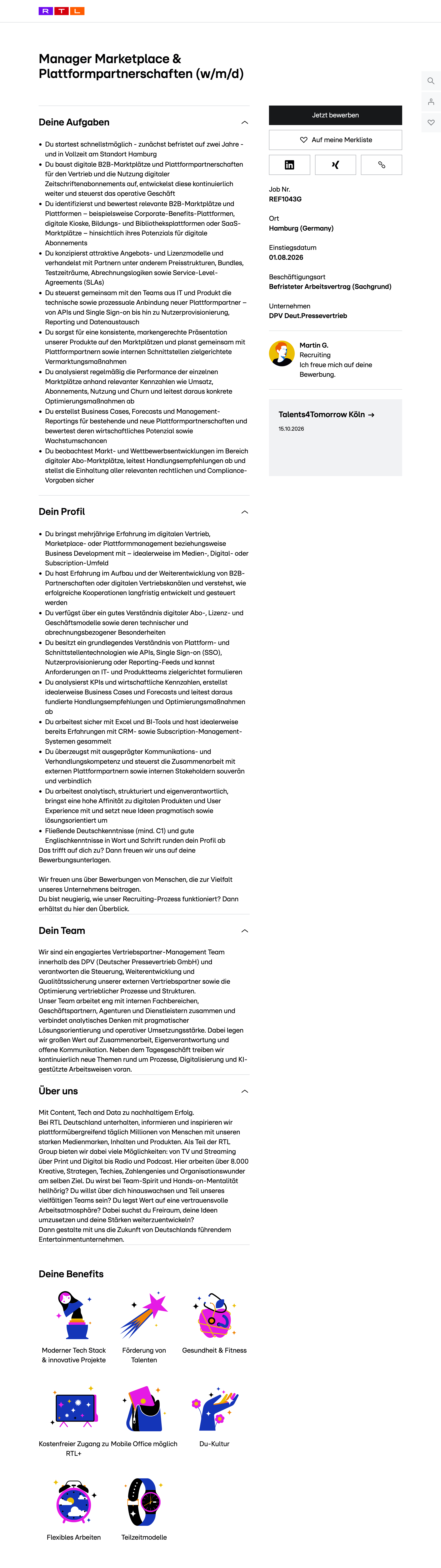 Manager Marketplace & Plattformpartnerschaften (w/m/d)
