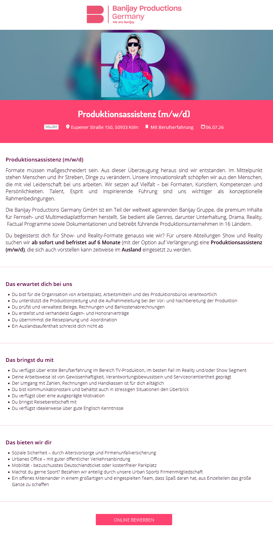 Produktionsassistenz (m/w/d)