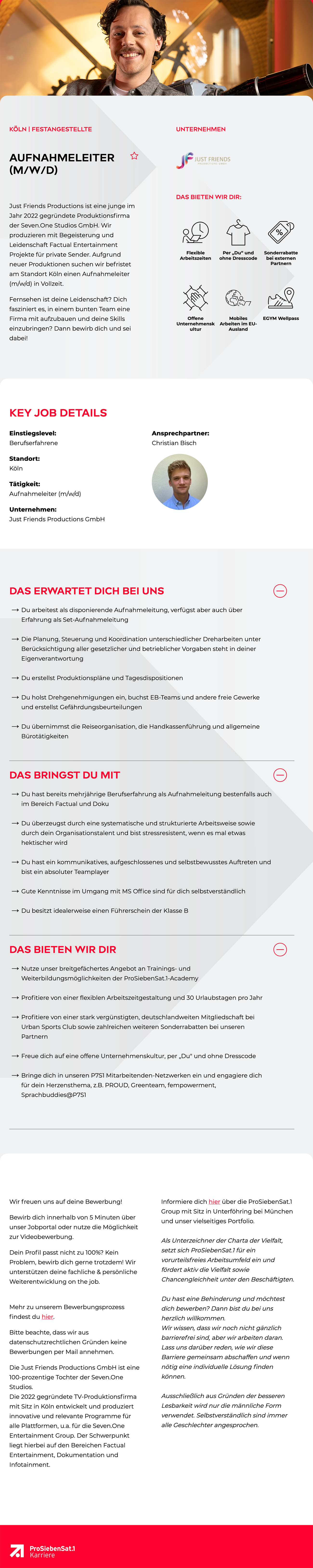 Aufnahmeleiter (m/w/d)