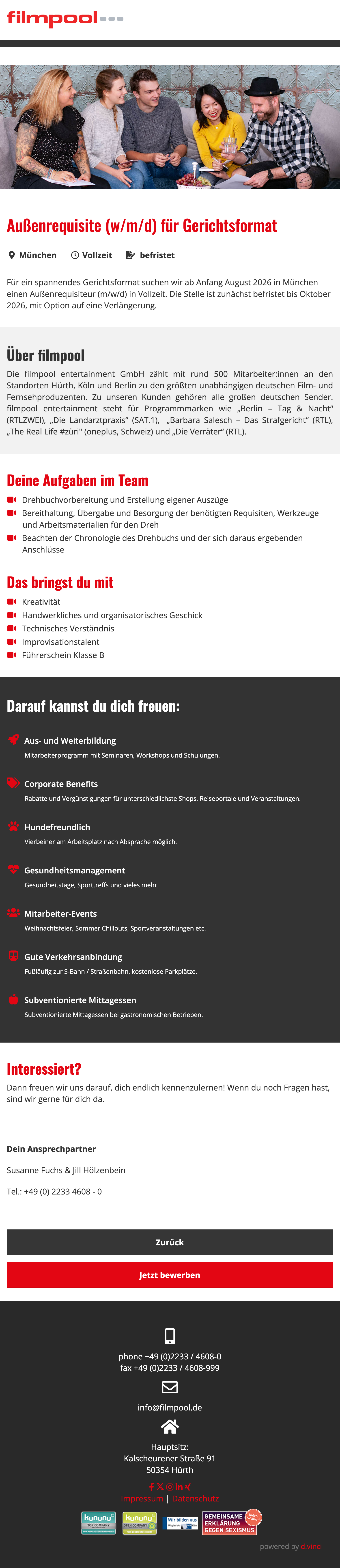 Außenrequisite (w/m/d) für Gerichtsformat