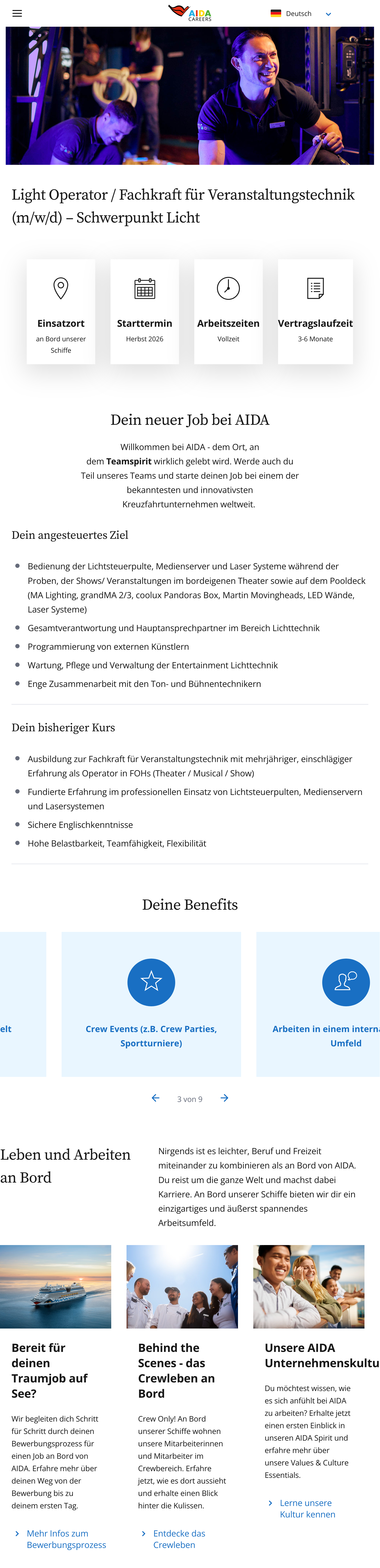 Light Operator / Fachkraft für Veranstaltungstechnik (m/w/d) - Schwerp. Licht
