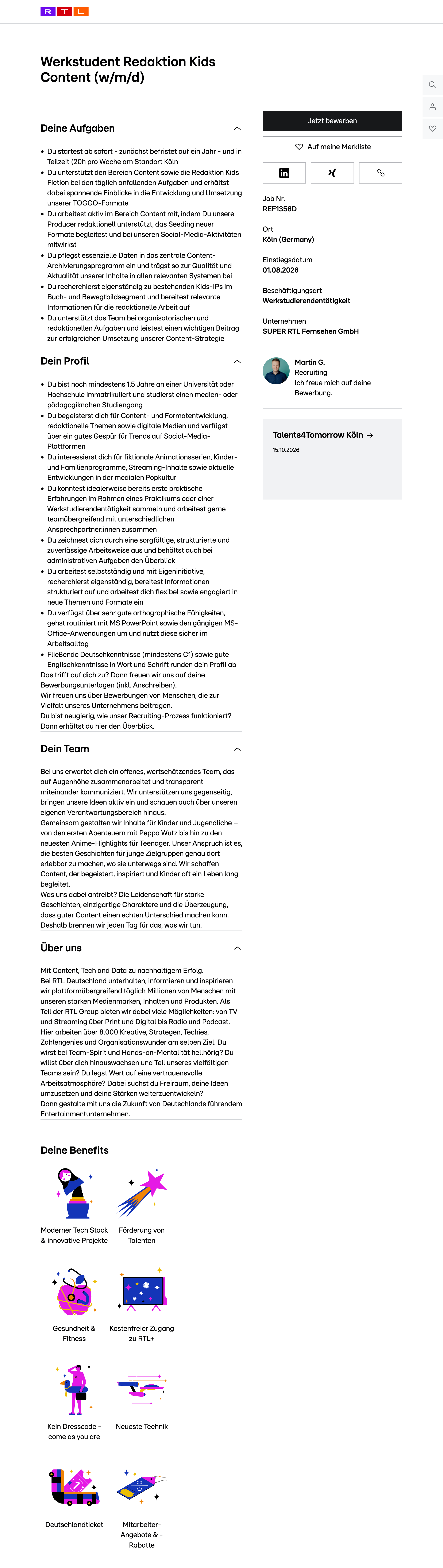 Werkstudent Redaktion Kids Content (w/m/d)