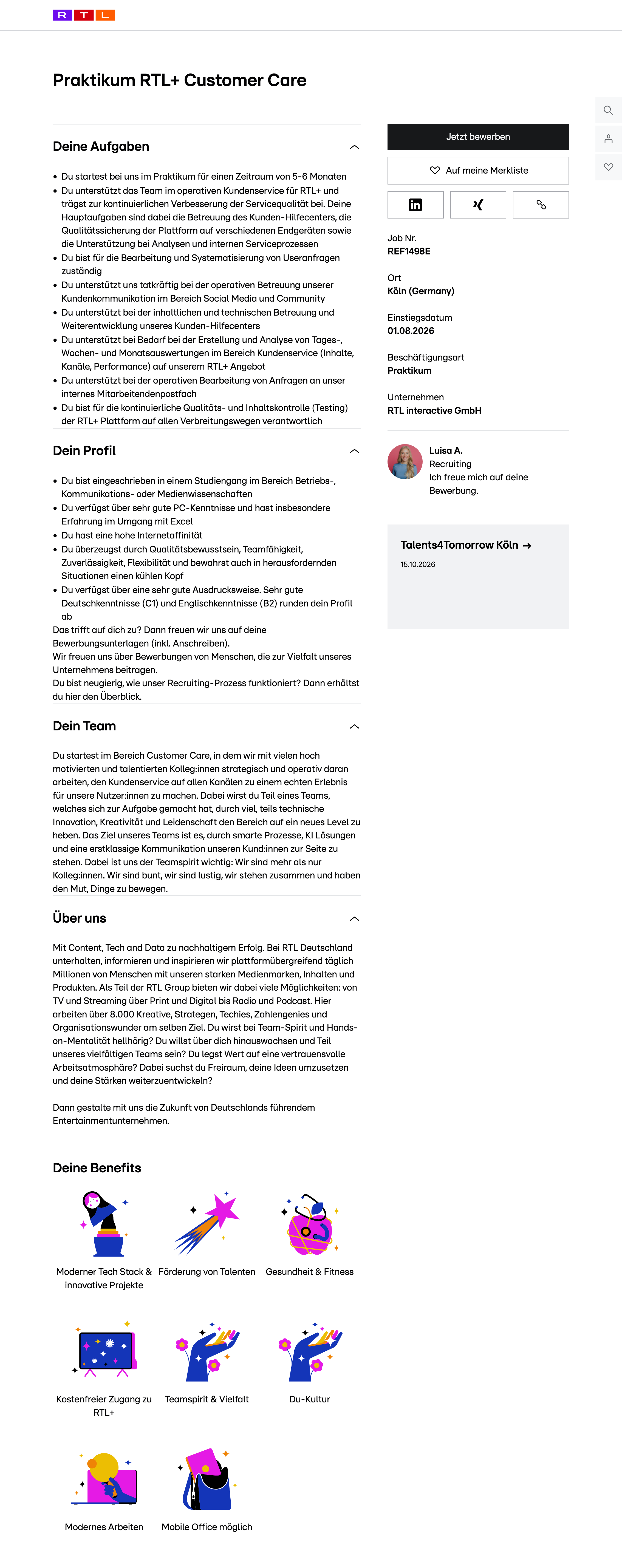 Praktikum RTL+ Customer Care