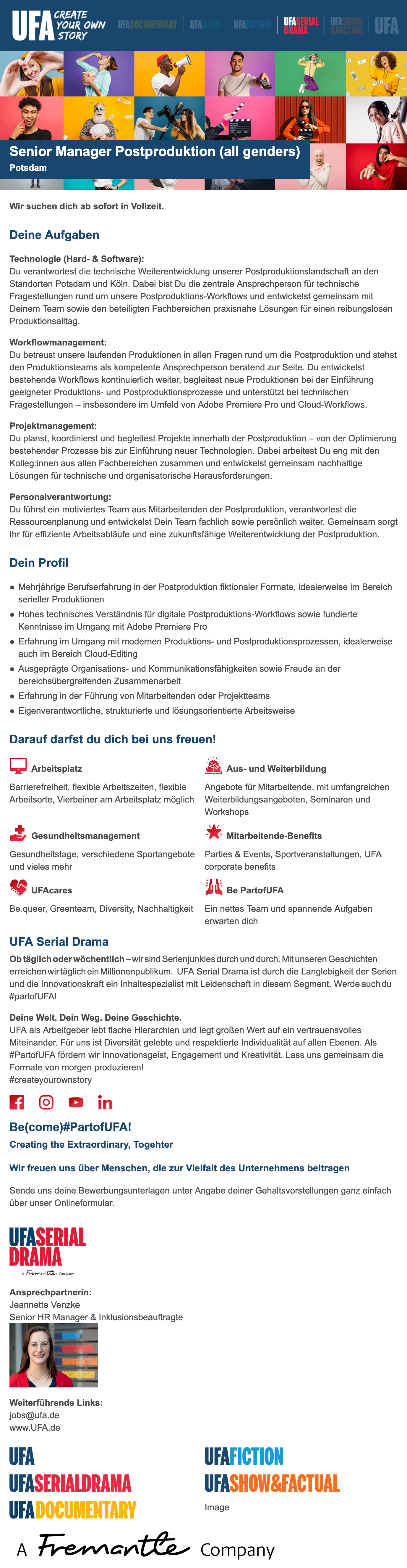 Senior Manager Postproduktion (all genders)