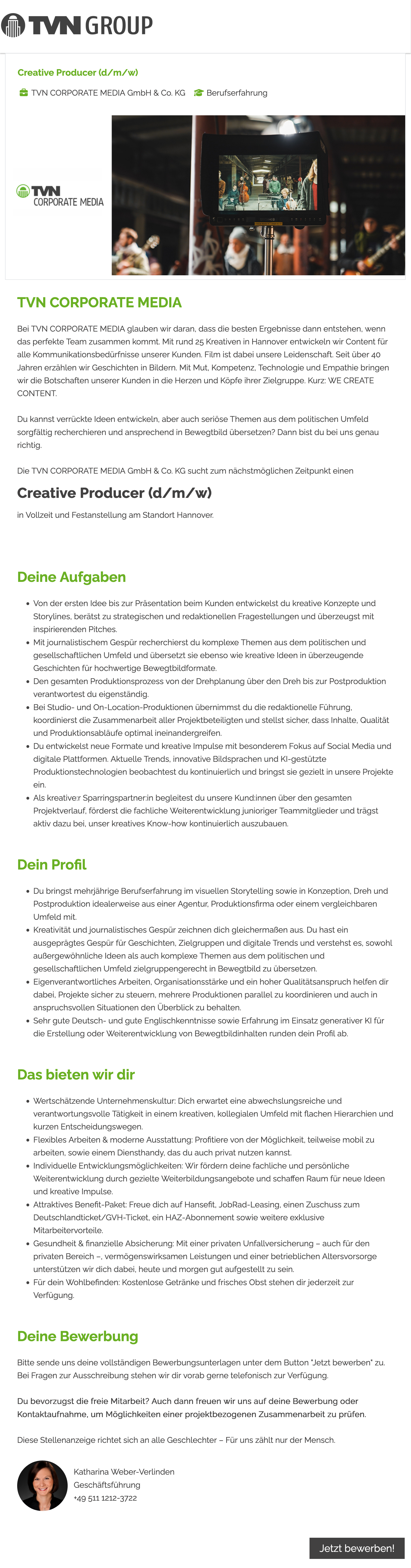 Creative Producer (d/m/w)