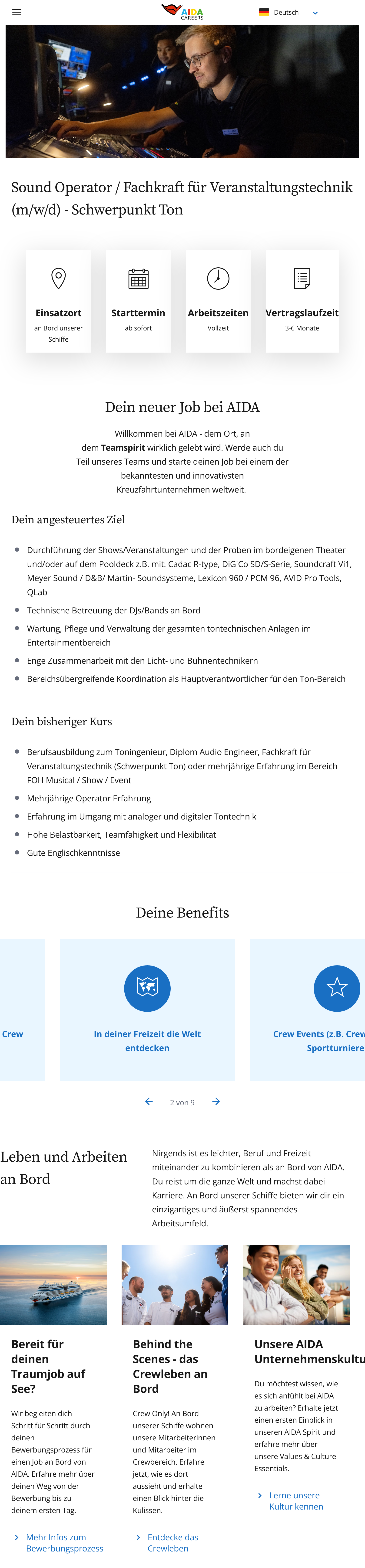Sound Operator / Fachkraft für Veranstaltungstechnik (m/w/d) - Schwerpunkt Ton