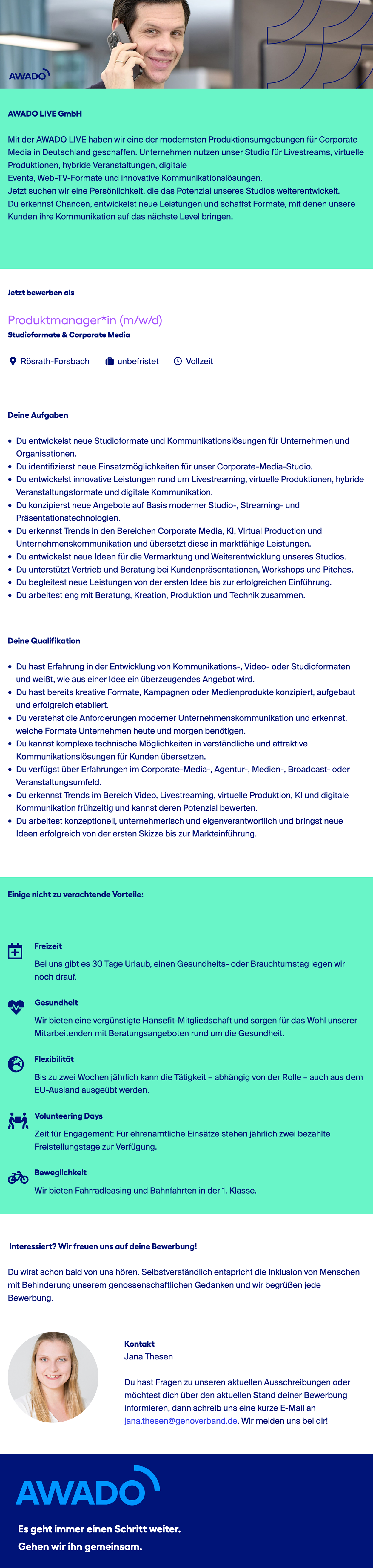Produktmanager*in (m/w/d) Studioformate & Corproate Media