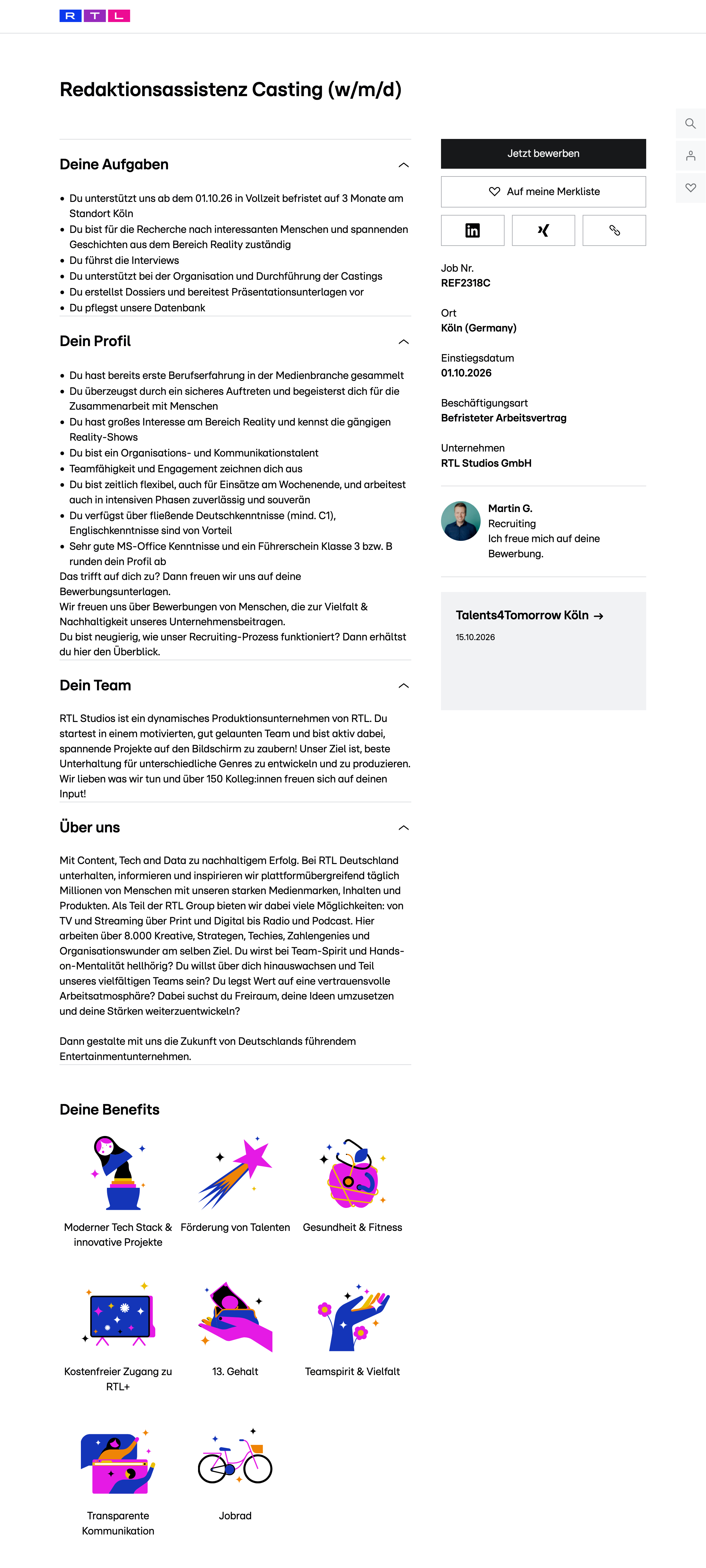 Redaktionsassistenz Casting (w/m/d)