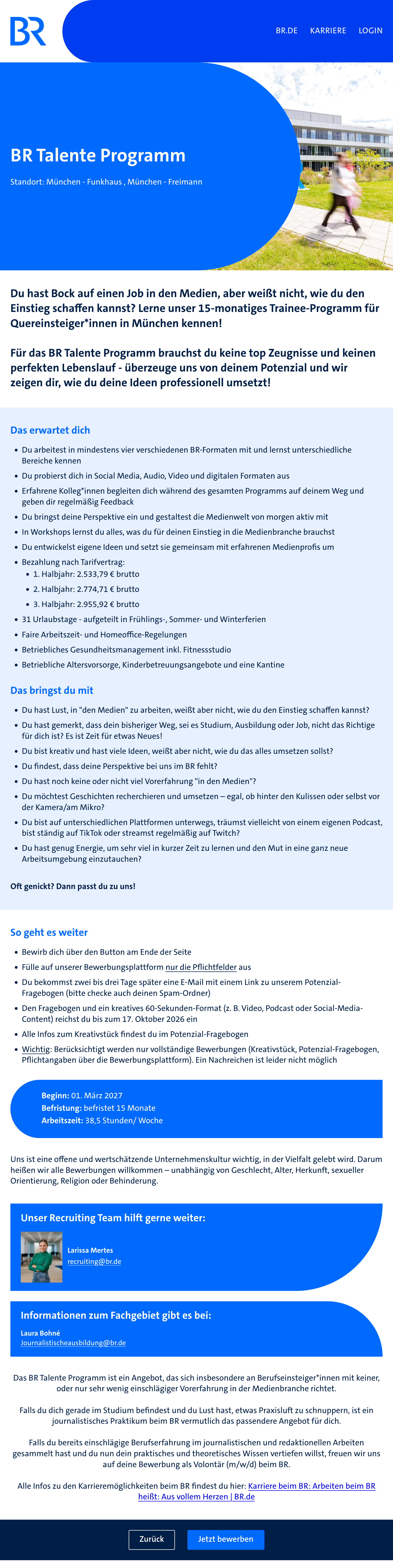 Traineeship für Quereinsteiger*innen in den Medien