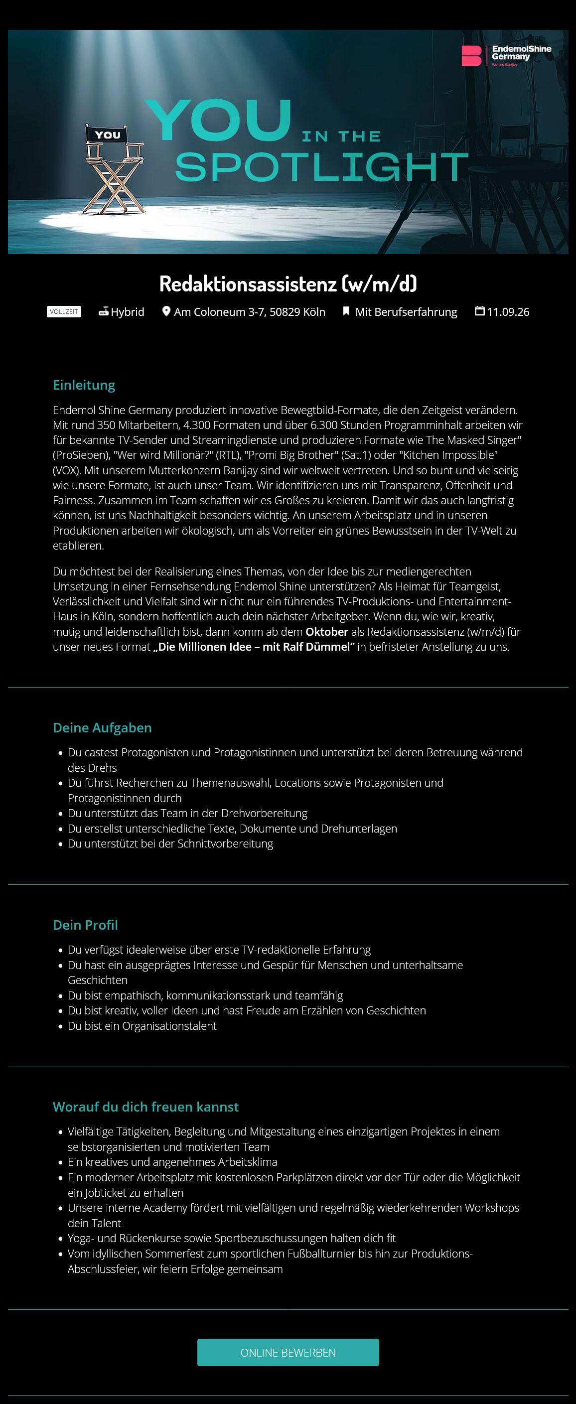 Redaktionsassistenz (w/m/d)