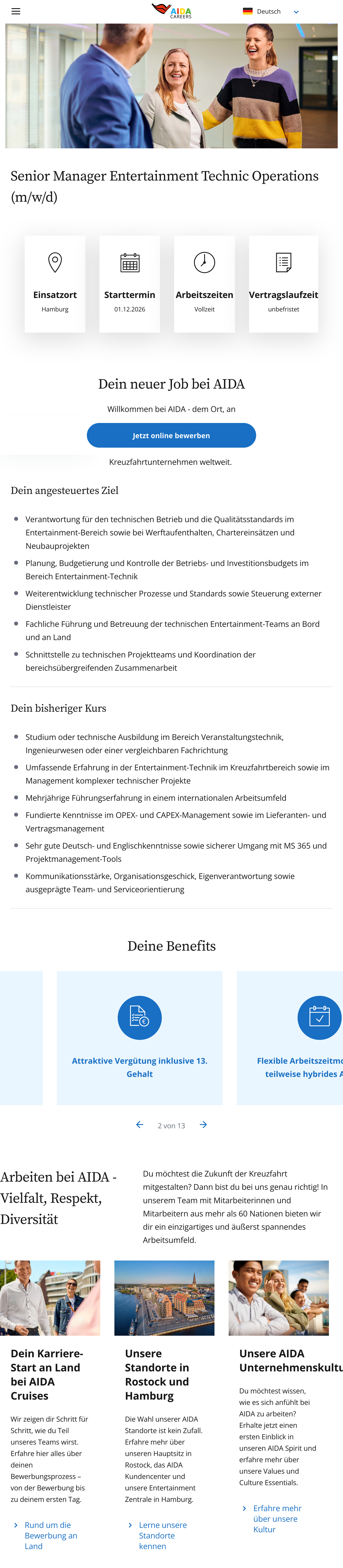 Senior Manager Entertainment Technic Operations (m/w/d)