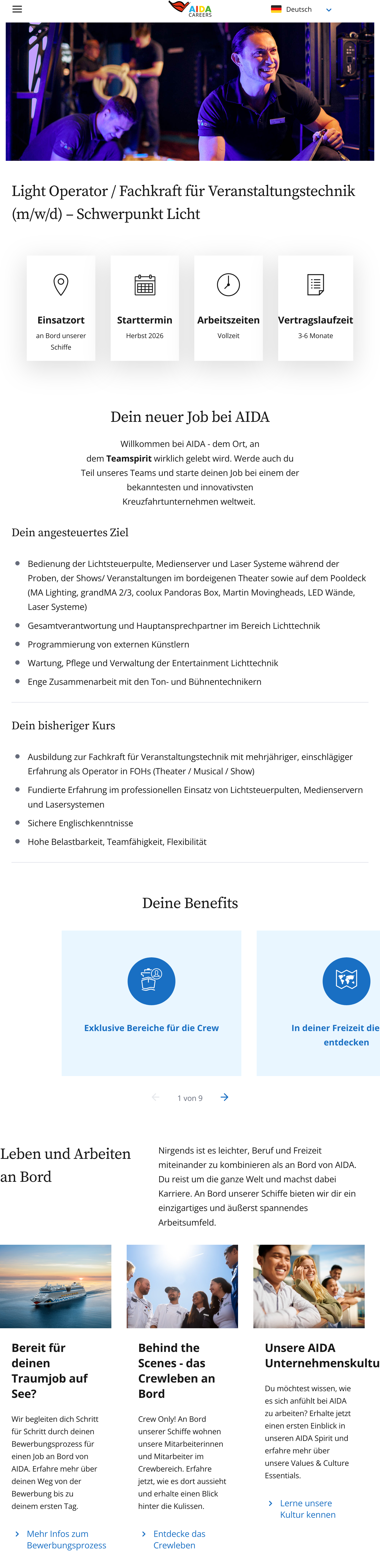 Light Operator / Fachkraft für Veranstaltungstechnik (m/w/d) – Schwerpunkt Licht