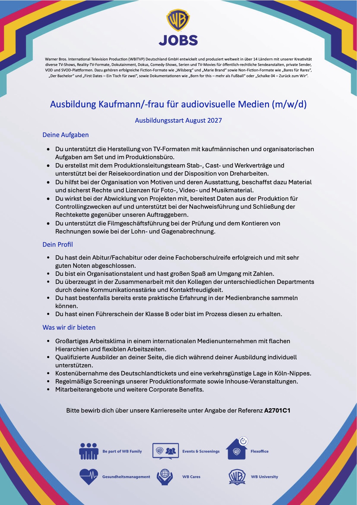 Ausbildung Kaufmann/-frau für audiovisuelle Medien (m/w/d)