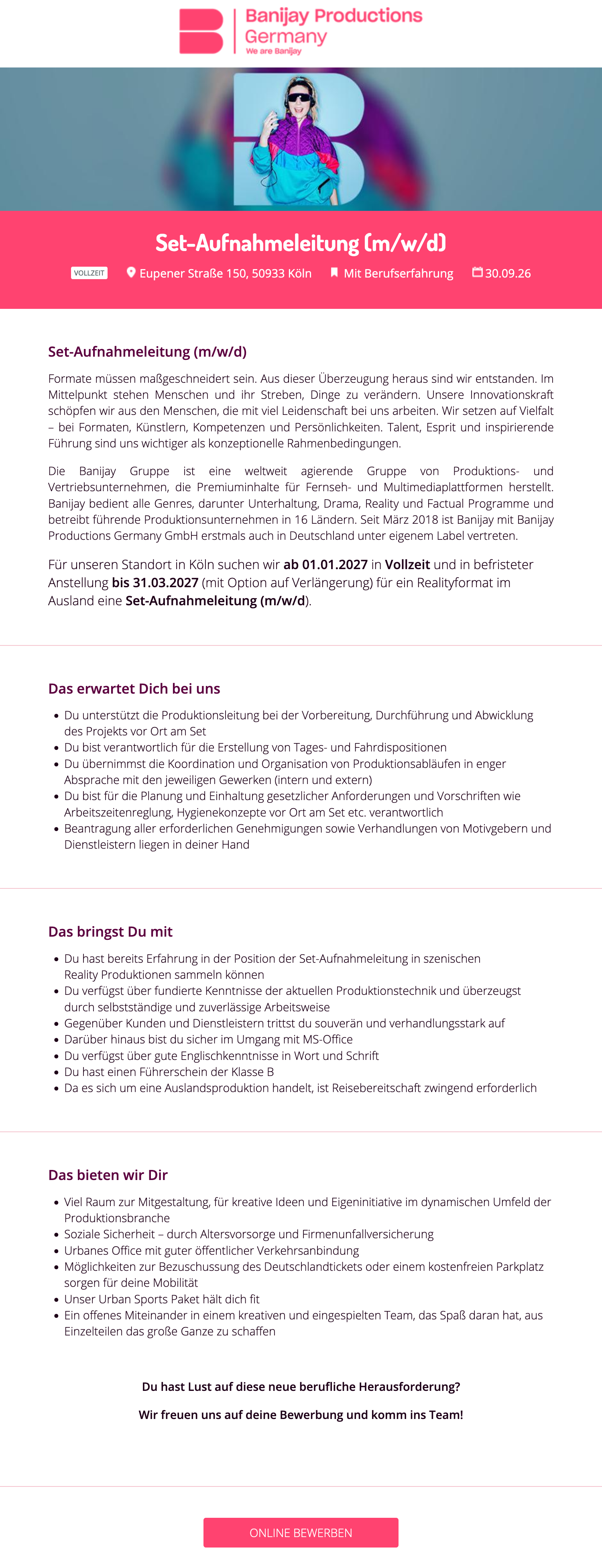 Set-Aufnahmeleitung (m/w/d)
