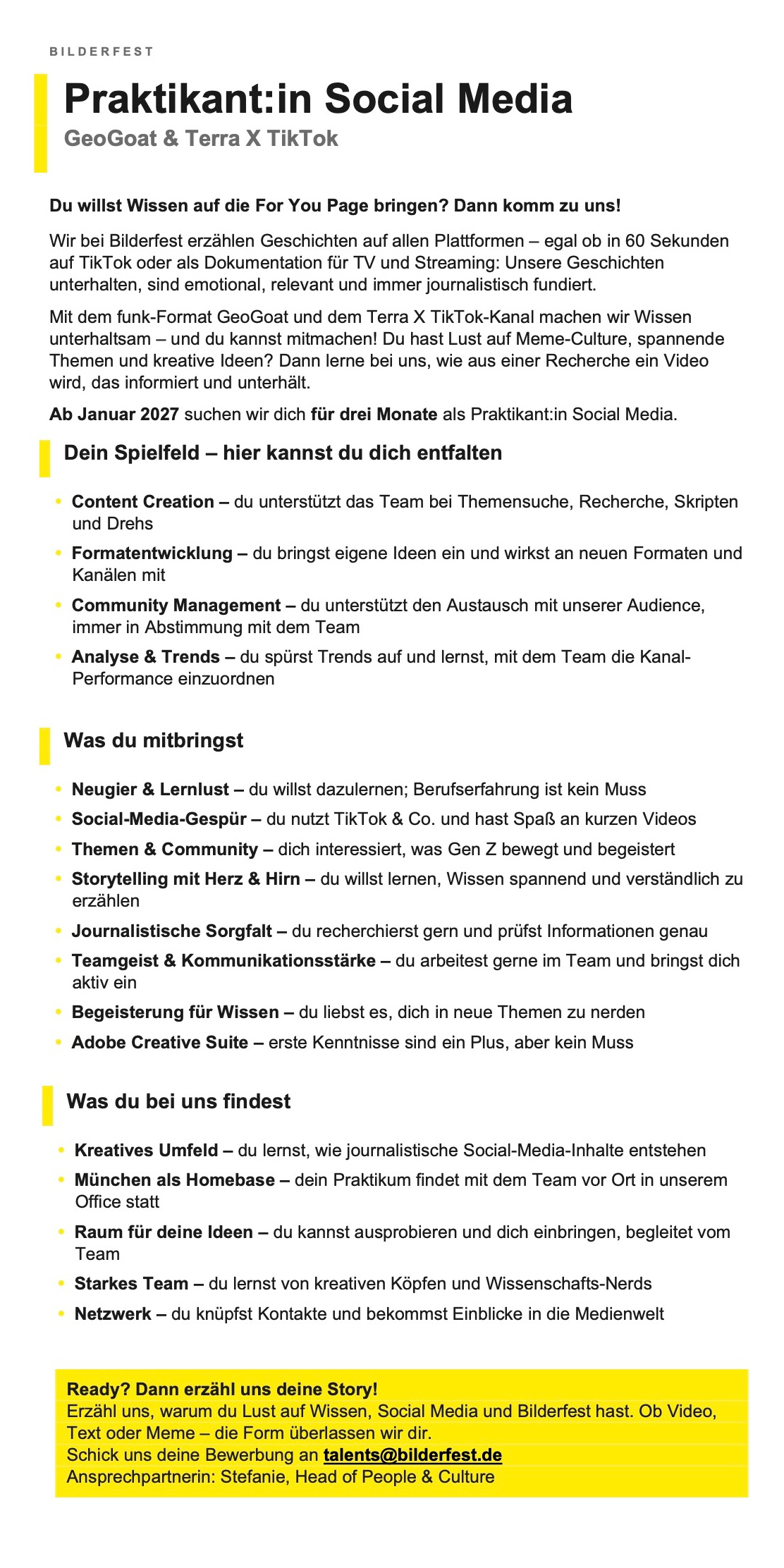 Praktikant:in Social Media