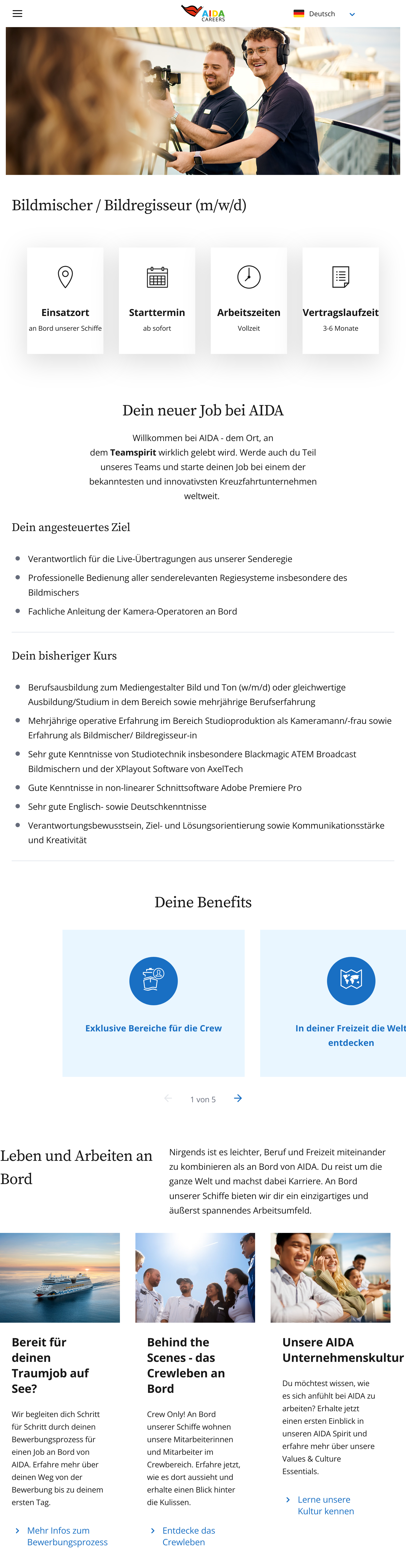 Bildmischer / Bildregisseur (m/w/d)