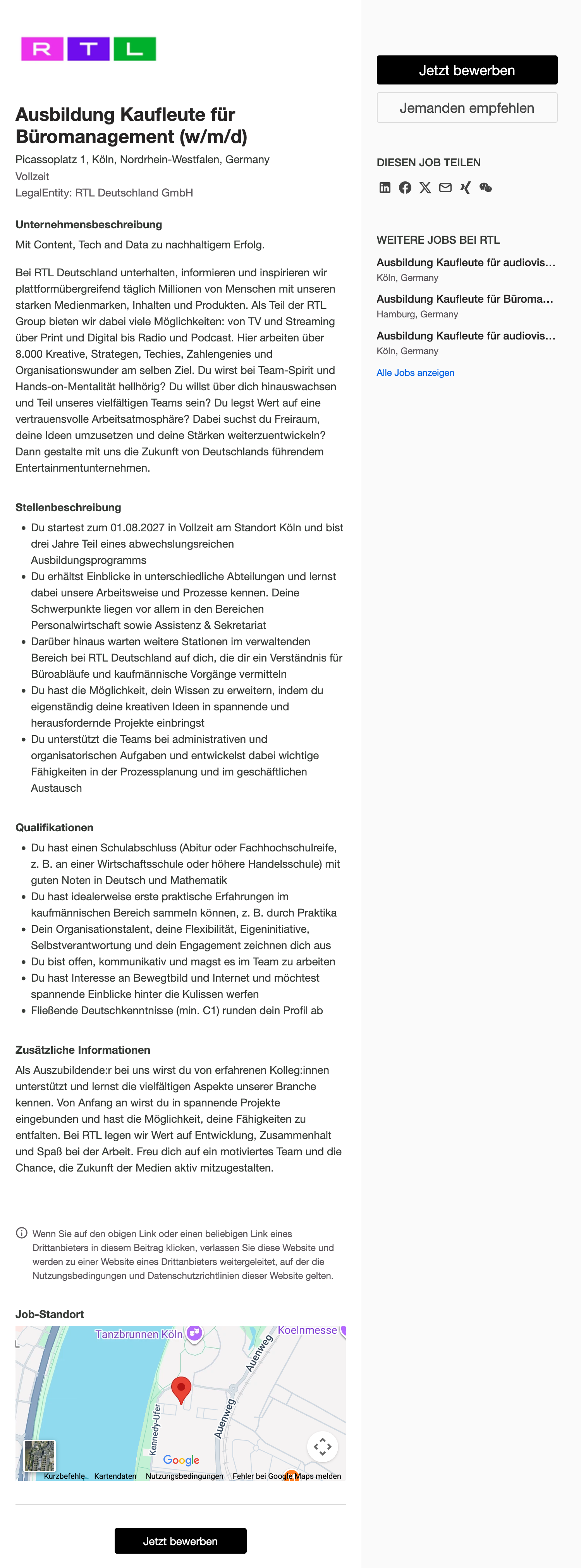 Ausbildung Kaufleute für Büromanagement (w/m/d)