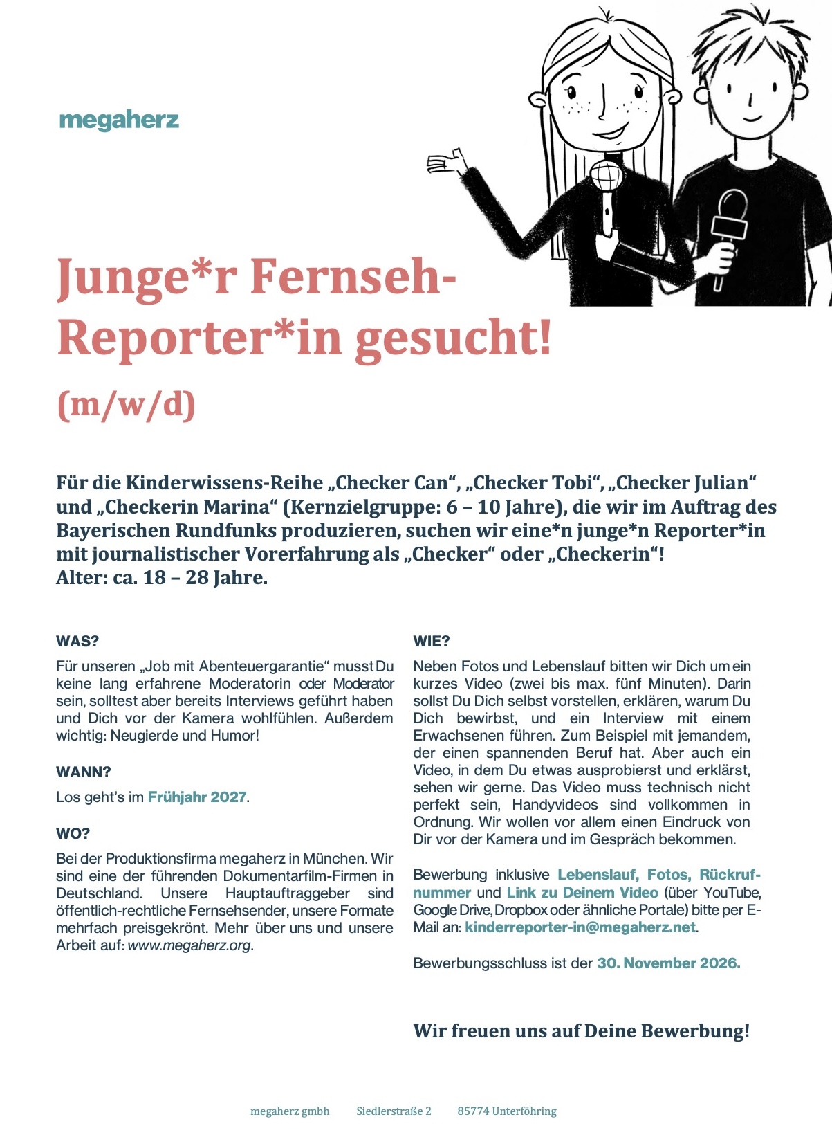 Junge*r Fernseh-Reporter*in (m/w/d)