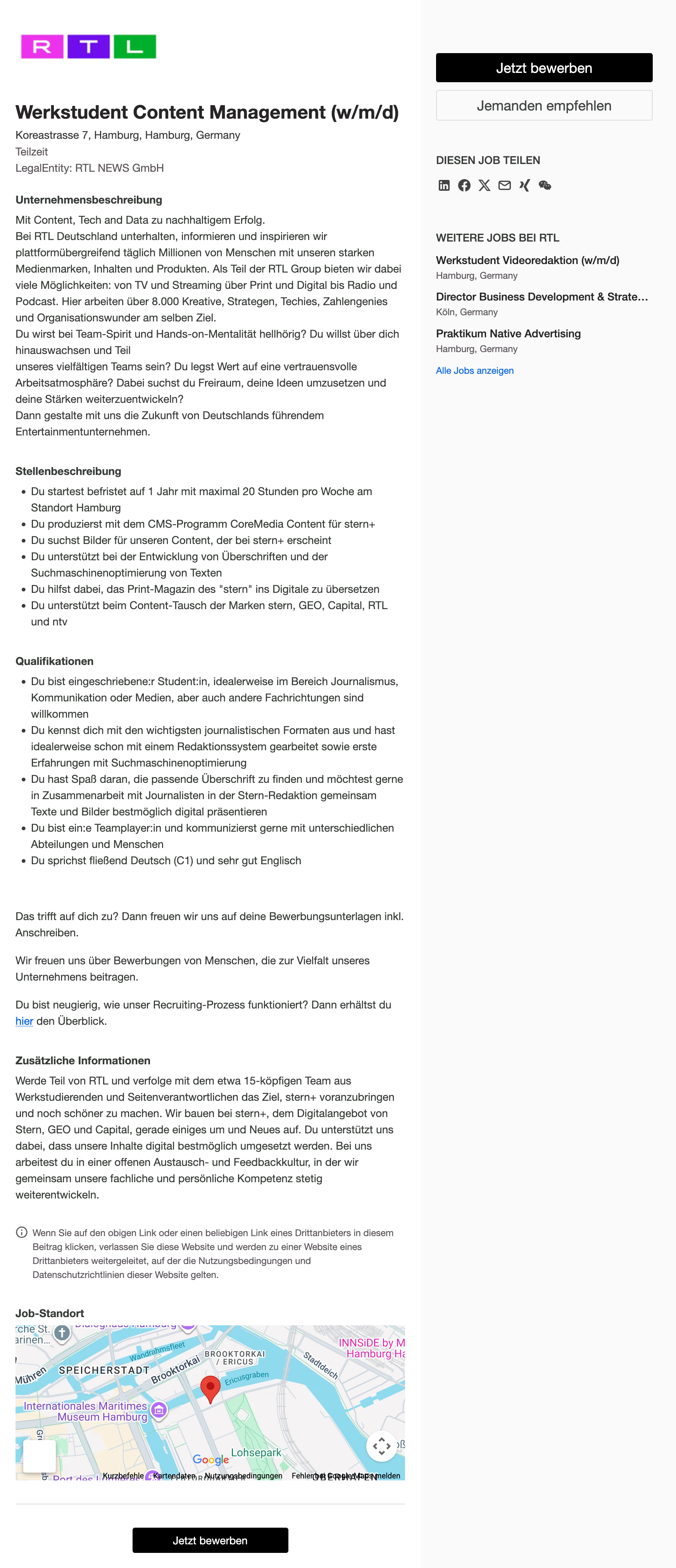 Werkstudent Content Management (w/m/d)
